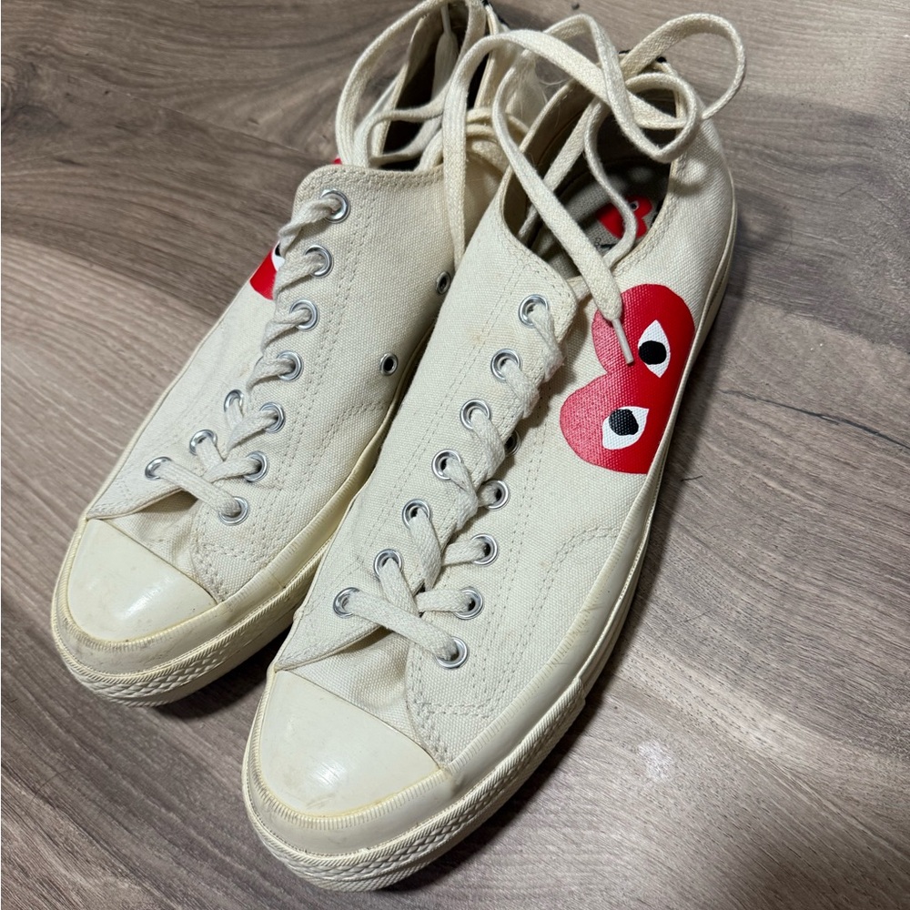 Converse Comme Des Garcons Low Top Cream/White Sneaker Size 10